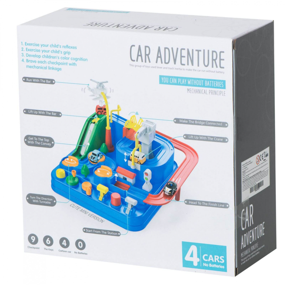 Jucarie circuit curse cu obstacole, masini si elicopter, interactiva si educativa [9]