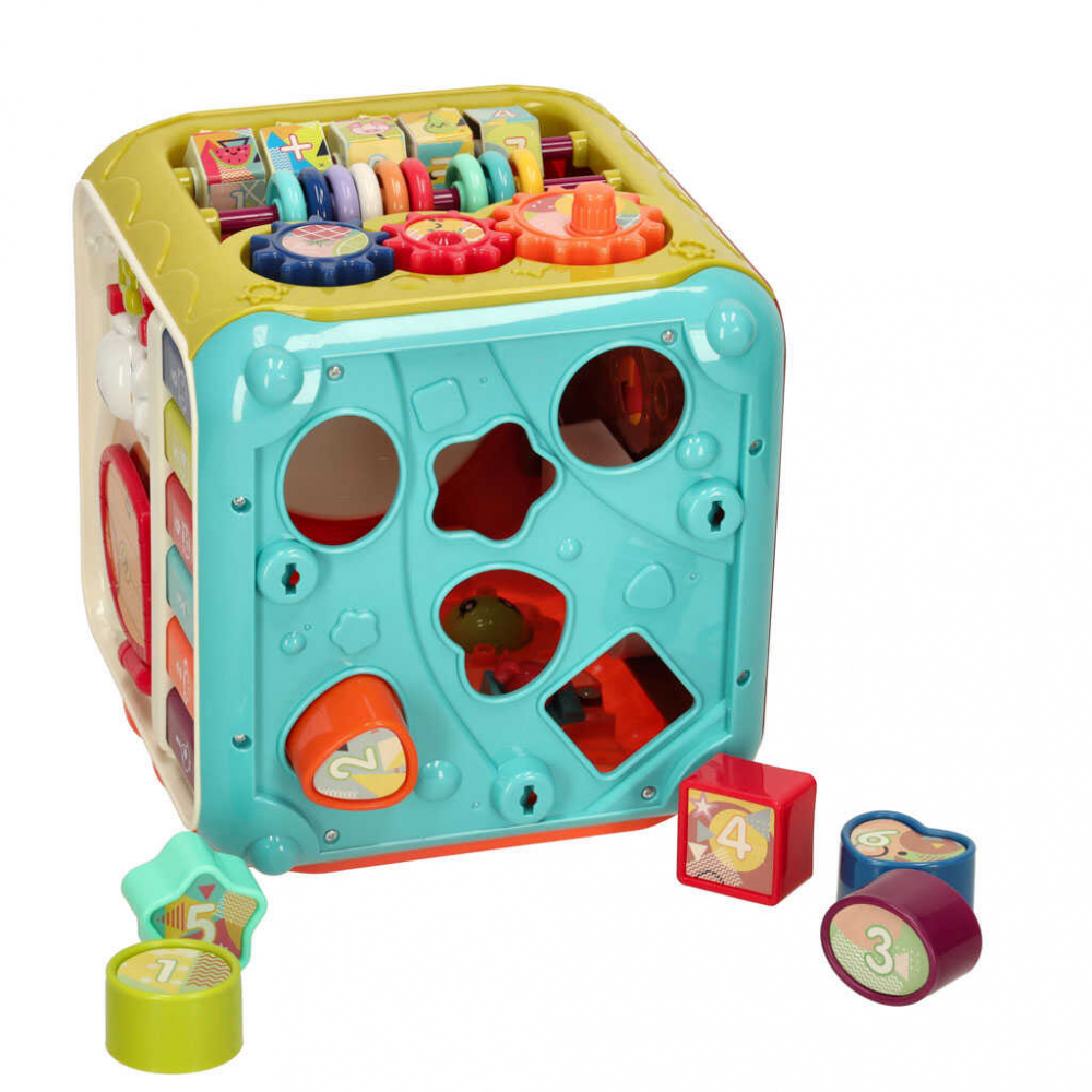Jucarie Cub interactiv si Centru de Activitati Bebelusi, 6 in 1, Sortare Forme Geometrice, Joc Magnetic de Pescuit Hraneste Ciocanitoarea, Pian si Muzica [6]