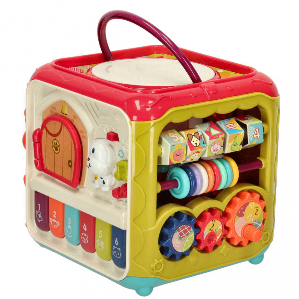 Jucarie Cub interactiv si Centru de Activitati Bebelusi, 6 in 1, Sortare Forme Geometrice, Joc Magnetic de Pescuit Hraneste Ciocanitoarea, Pian si Muzica [3]
