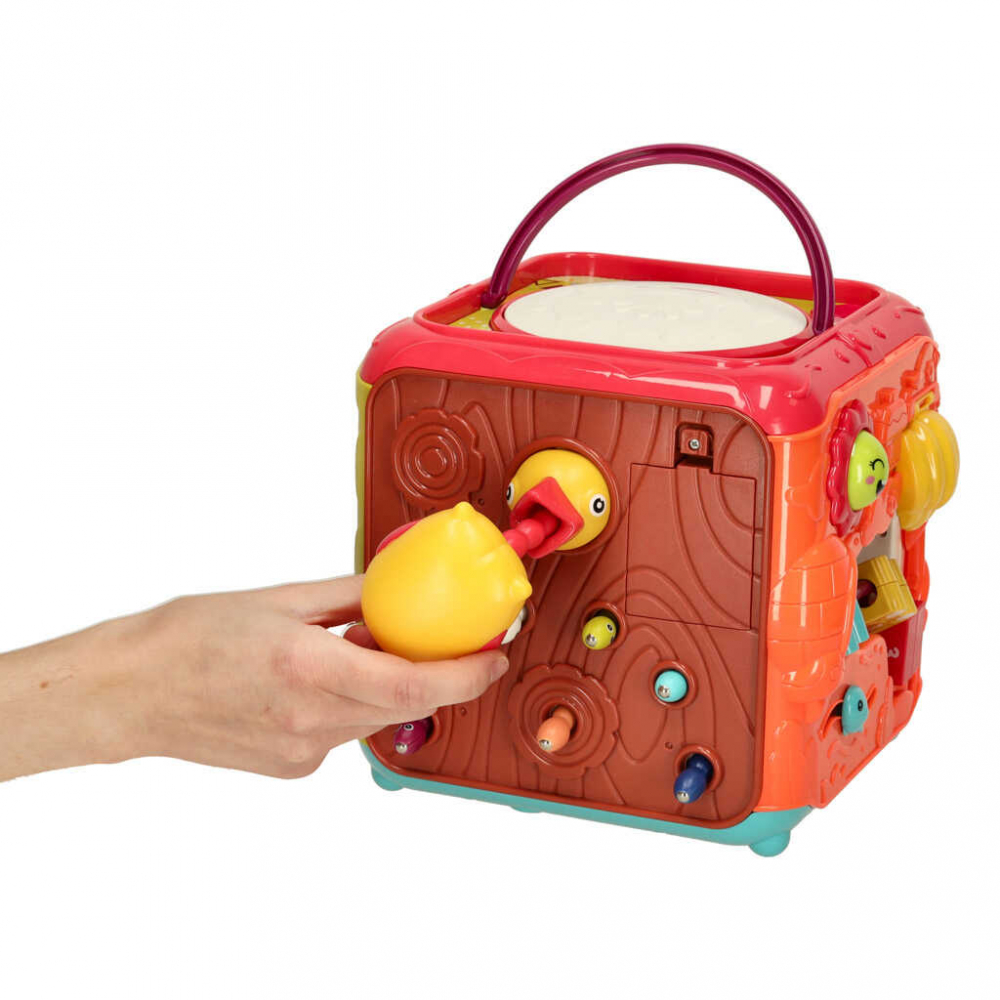 Jucarie Cub interactiv si Centru de Activitati Bebelusi, 6 in 1, Sortare Forme Geometrice, Joc Magnetic de Pescuit Hraneste Ciocanitoarea, Pian si Muzica [5]