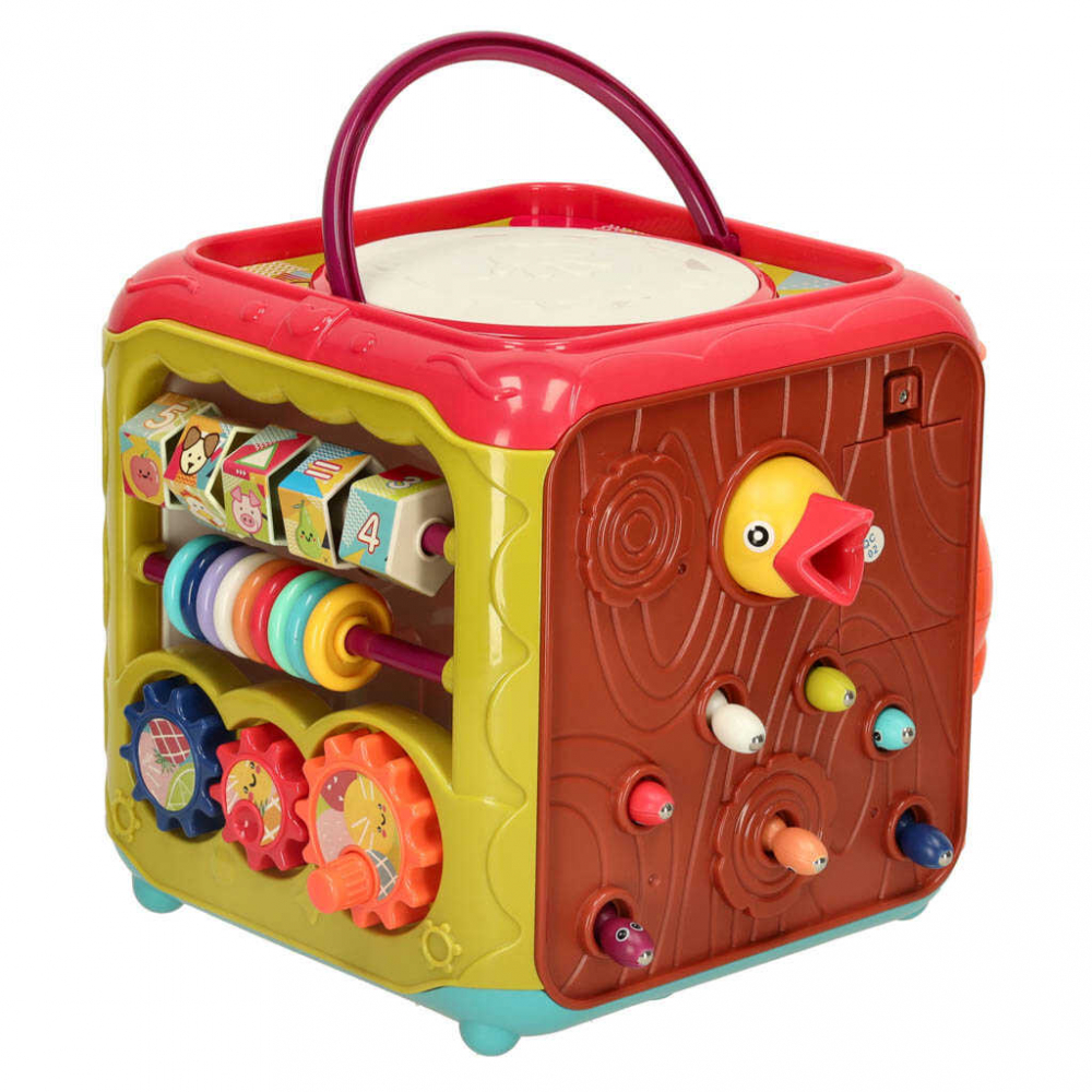 Jucarie Cub interactiv si Centru de Activitati Bebelusi, 6 in 1, Sortare Forme Geometrice, Joc Magnetic de Pescuit Hraneste Ciocanitoarea, Pian si Muzica [4]