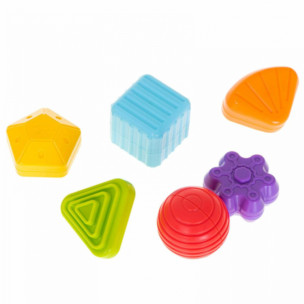 Cub Senzorial Montessori cu Forme si Benzi Elastice, 7 Piese, 12 luni+ [8]