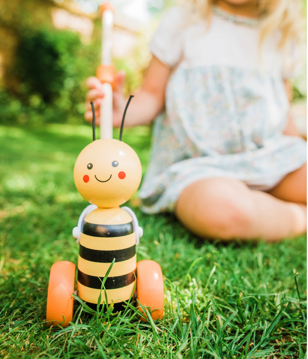 Jucarie de impins, Albinuta, Orange Tree Toys, varsta 1 - 3 ani, Baiat, Fata [2]