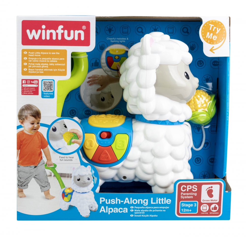 Jucarie de impins alpaca pentru bebelusi, winfun, varsta de la 1 an la 3 ani [1]