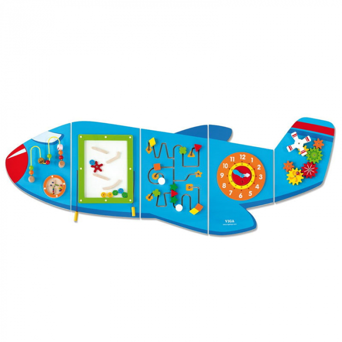 Jucarie de perete multifunctional XXL, Avion, 180 cm, 1-5 ani [1]