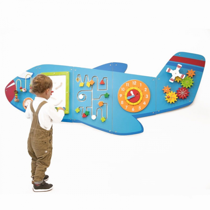 Jucarie de perete multifunctional XXL, Avion, 180 cm, 1-5 ani [2]