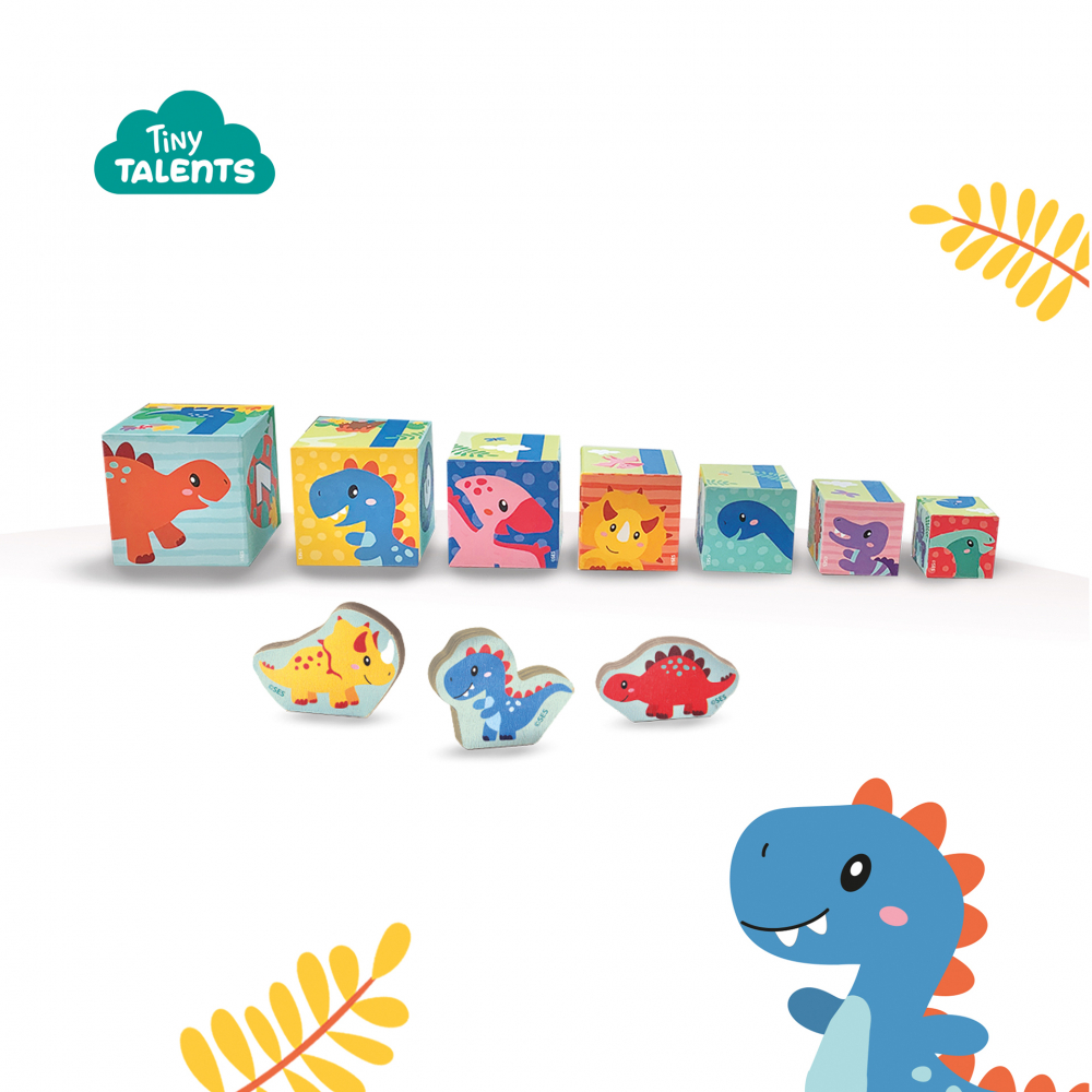 Jucarie de stivuit pentru copii - Turn cu figurine de dinozauri [6]