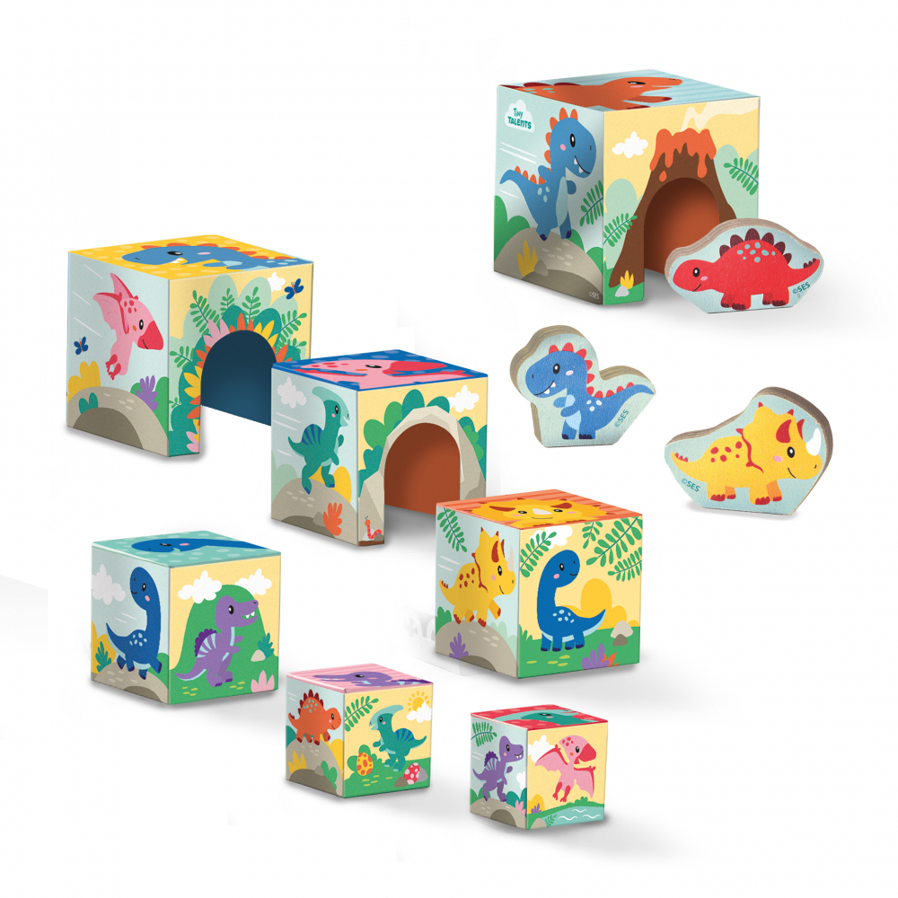 Jucarie de stivuit pentru copii - Turn cu figurine de dinozauri [3]