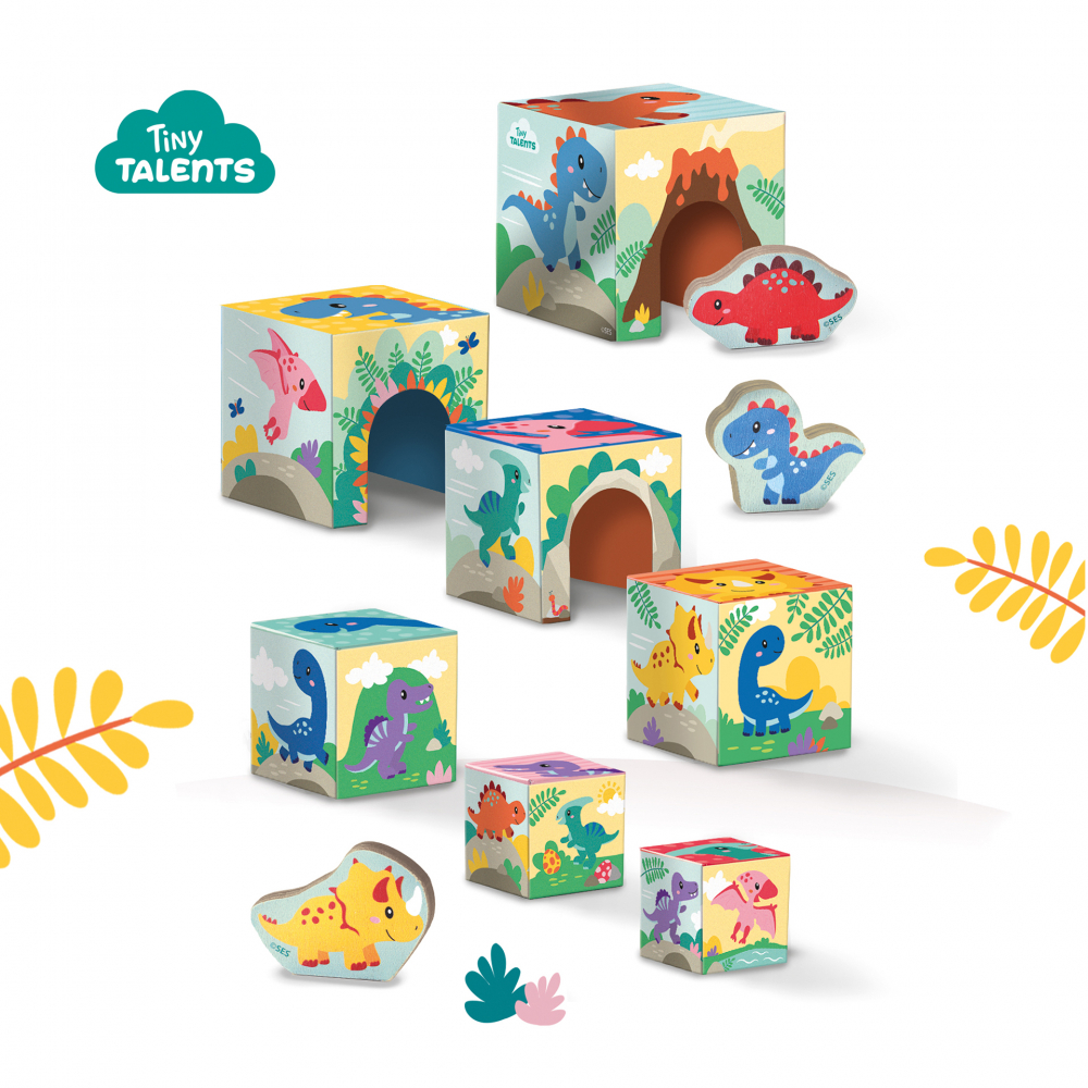 Jucarie de stivuit pentru copii - Turn cu figurine de dinozauri [5]