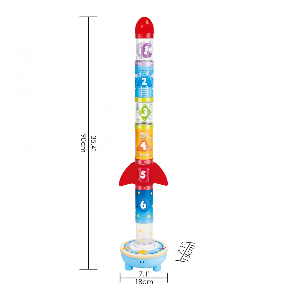 Jucarie de stivuit - Racheta cu ventilator si numere, copii varsta 2 ani+,5 ani+ [3]