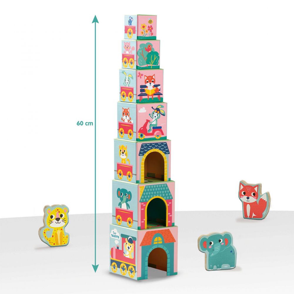 Jucarie de stivuit - Turn cu figurine de animale [4]