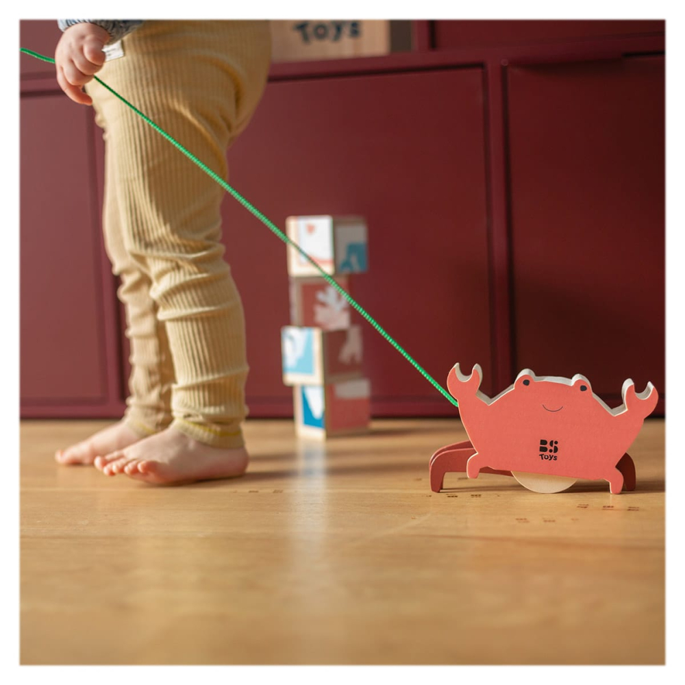 Jucarie de tras din lemn, Crab, copii varsta 2-5 ani [2]