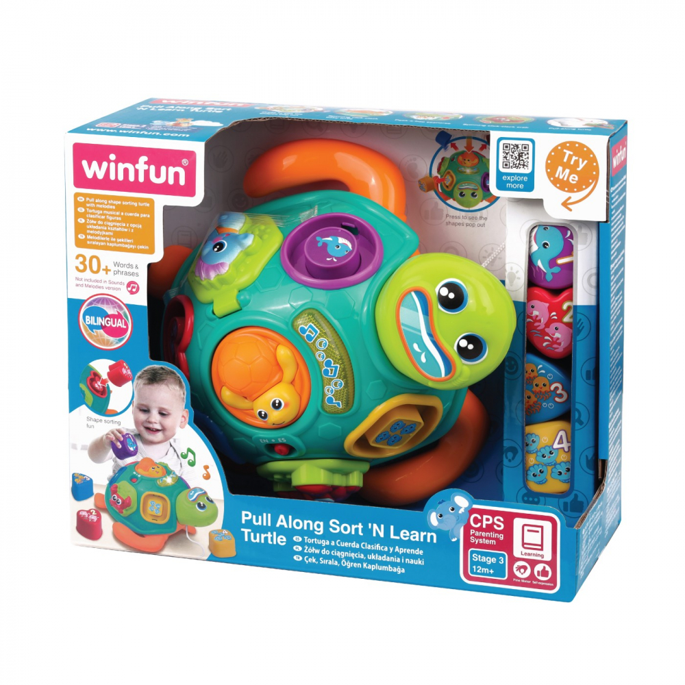 Jucarie de tras testoasa cu forme pentru bebelusi, winfun, varsta de la 1 an la 3 ani [11]