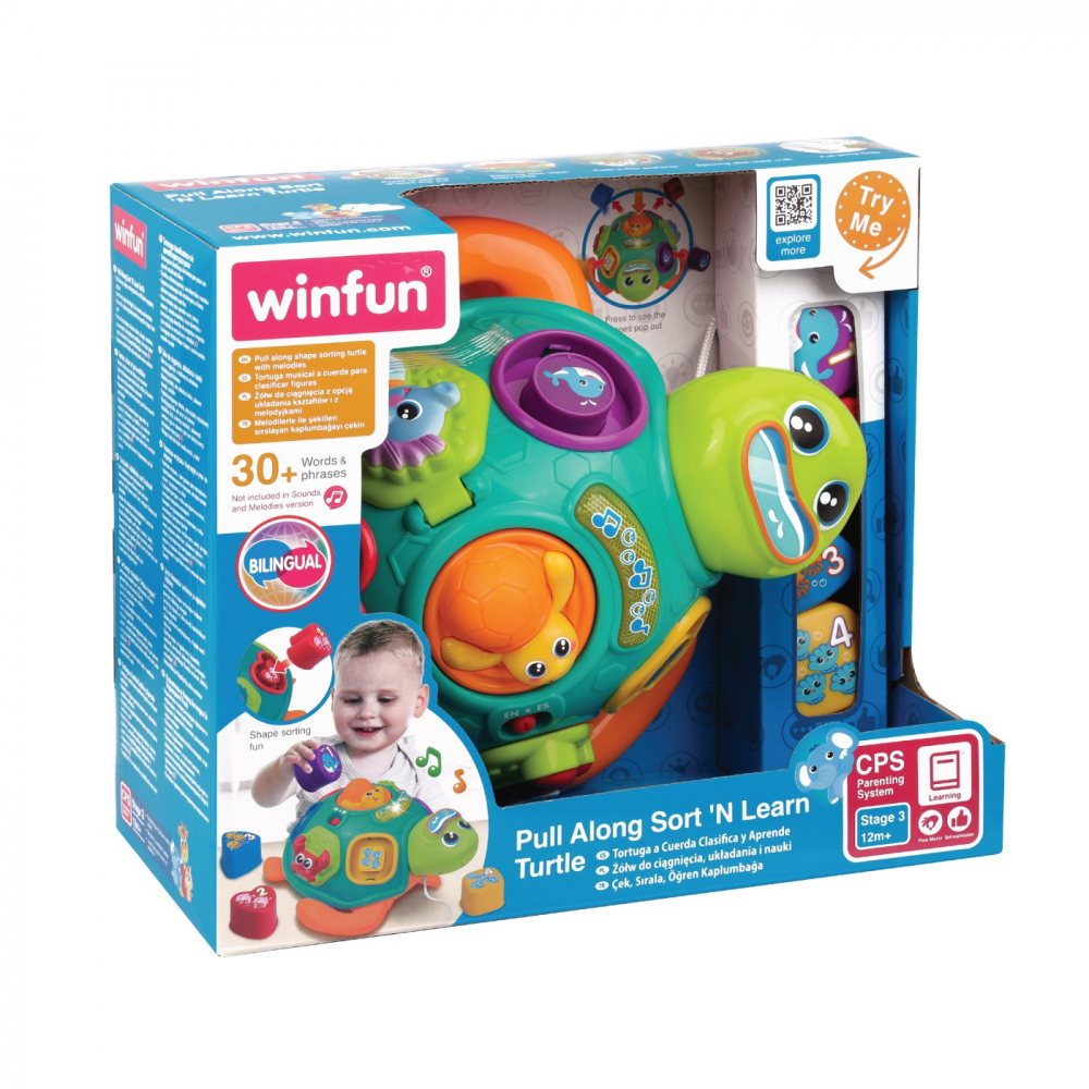 Jucarie de tras testoasa cu forme pentru bebelusi, winfun, varsta de la 1 an la 3 ani [12]