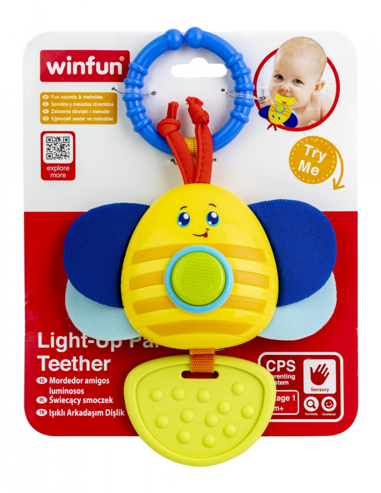 Jucarie dentitie albinuta pentru bebelusi, winfun, varsta de la 0 luni la 2 ani [1]