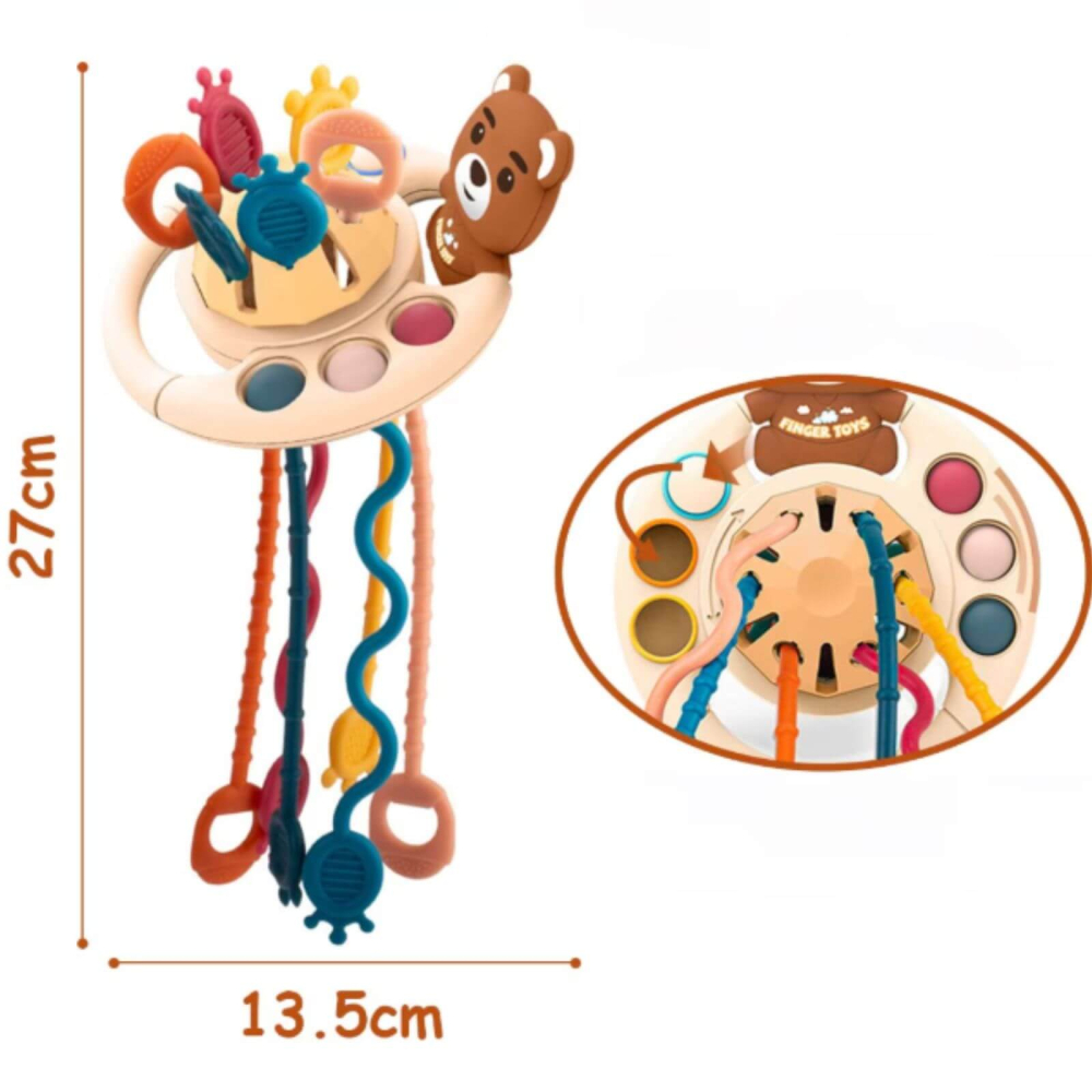 Jucarie Dentitie Senzoriala Bebelusi, Ursulet din silicon, Striatii [2]