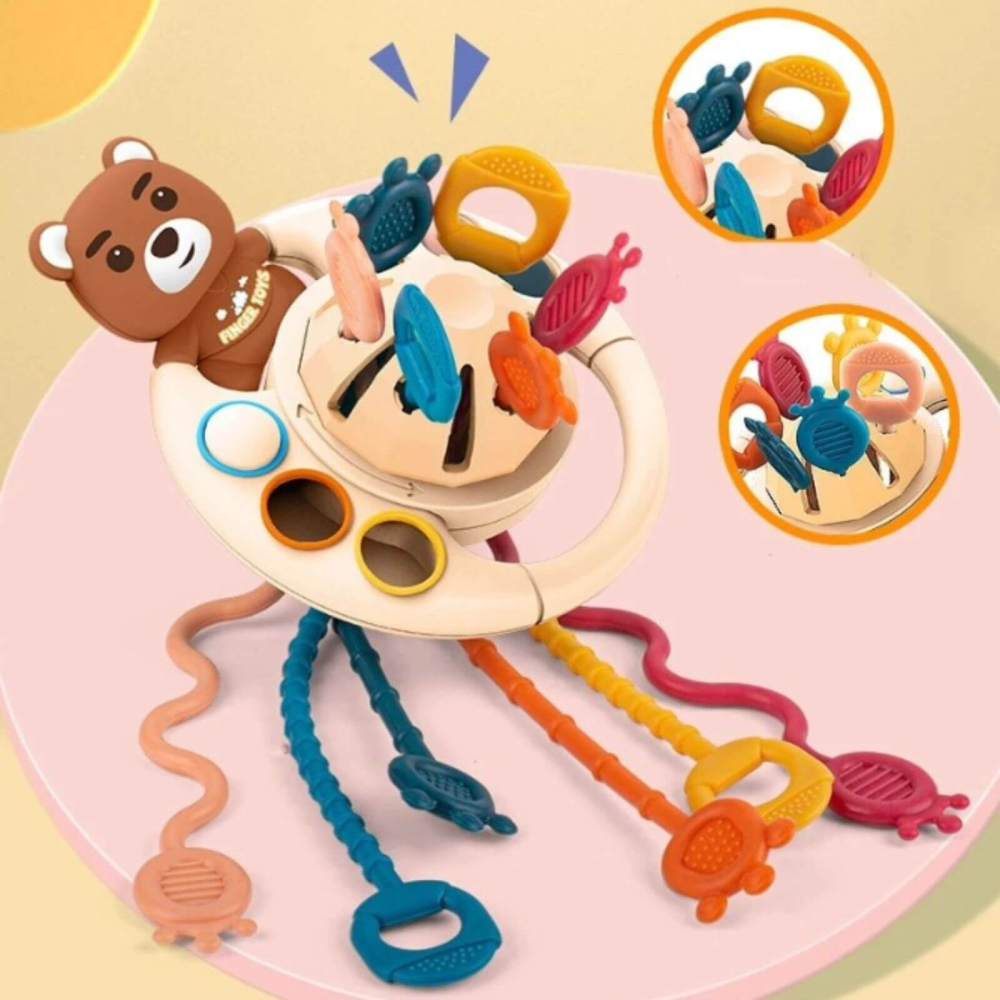 Jucarie Dentitie Senzoriala Bebelusi, Ursulet din silicon, Striatii [8]