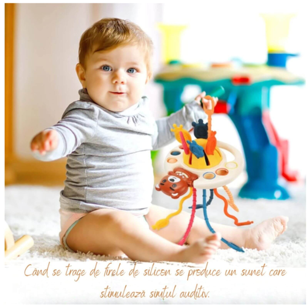 Jucarie Dentitie Senzoriala Bebelusi, Ursulet din silicon, Striatii [4]