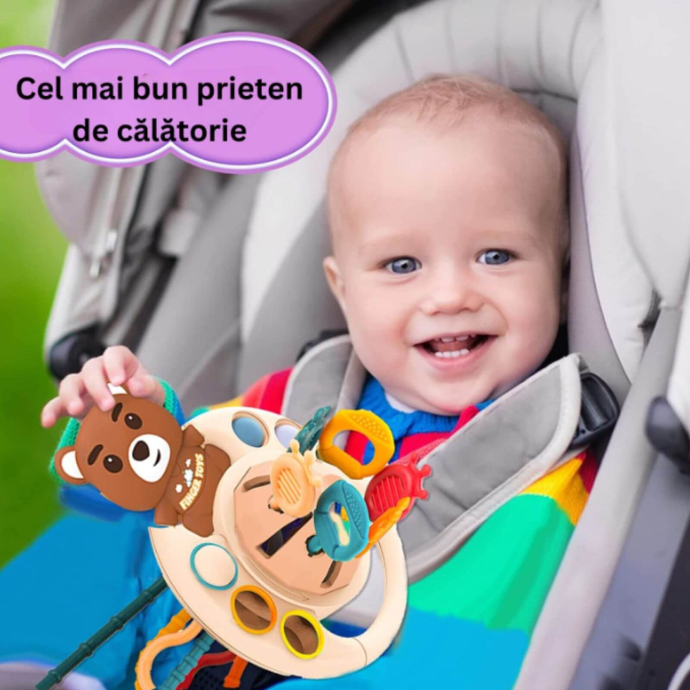 Jucarie Dentitie Senzoriala Bebelusi, Ursulet din silicon, Striatii [7]