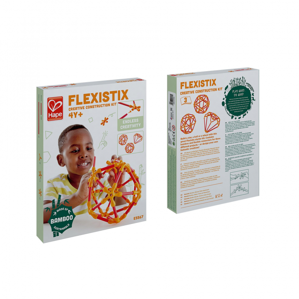 Jucarie din bambus Flexistix - Kit creativ (66 piese), copii varsta 4 ani+,6 ani+,8 ani+ [2]