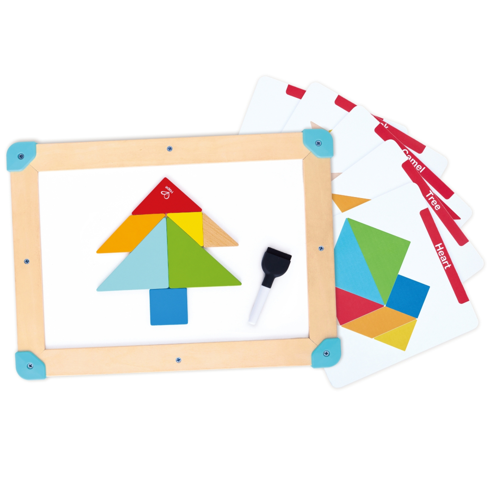 Jucarie din lemn - 2 in 1 Space Maze & Tangram Board varsta 18 luni+,3 ani+ [7]