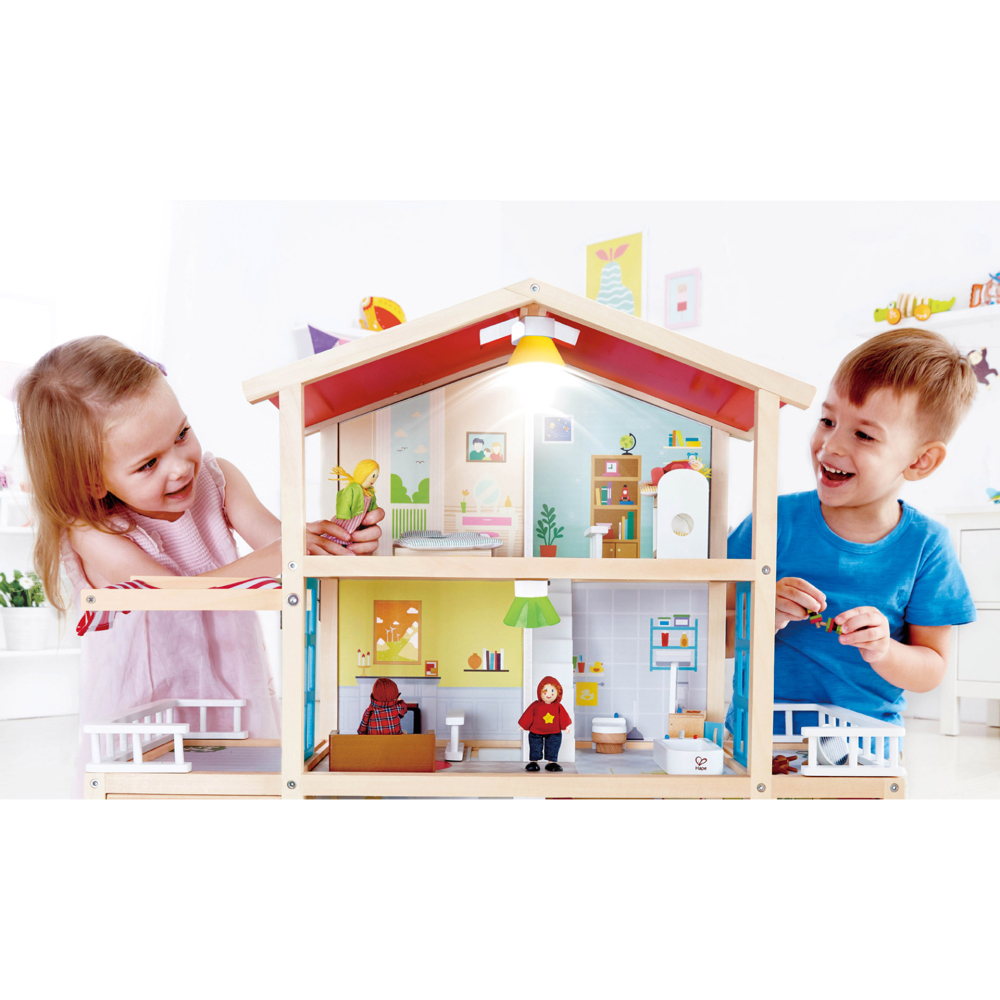 Jucarie din lemn - Casa de papusi mobilata tip vila (29 piese), copii varsta 3 ani+,6 ani+ [4]