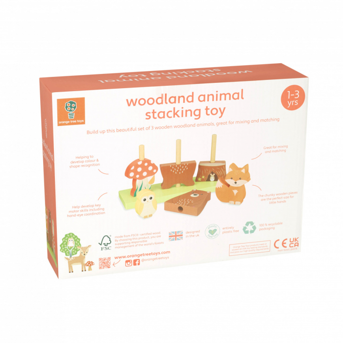 Jucarie din lemn de stivuit cu animalele padurii, Orange Tree Toys, varsta 1 - 3 ani, Baiat, Fata [5]