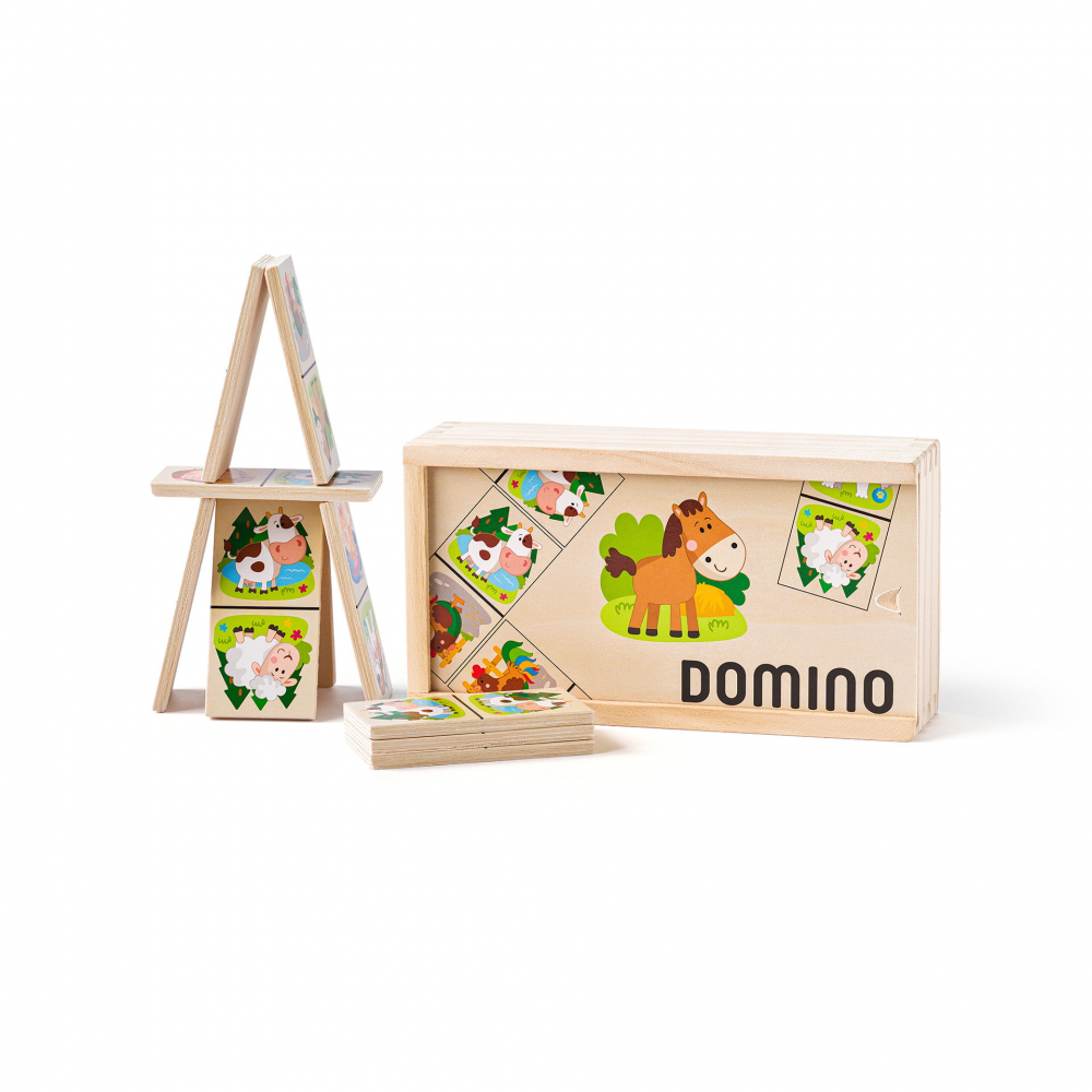 Jucarie din lemn - Domino animale de la ferma [2]