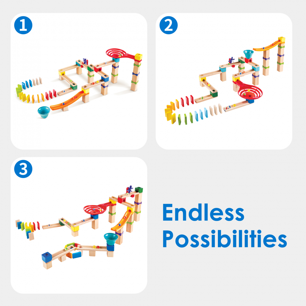Jucarie din lemn - Marble Run Race Track (81 piese) [4]
