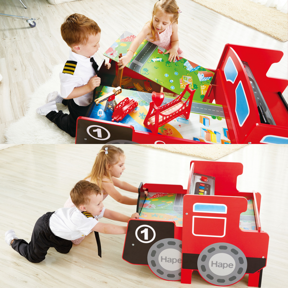 Jucarie din lemn - Masa cu cale ferata, in forma de locomotiva (32 piese) [4]