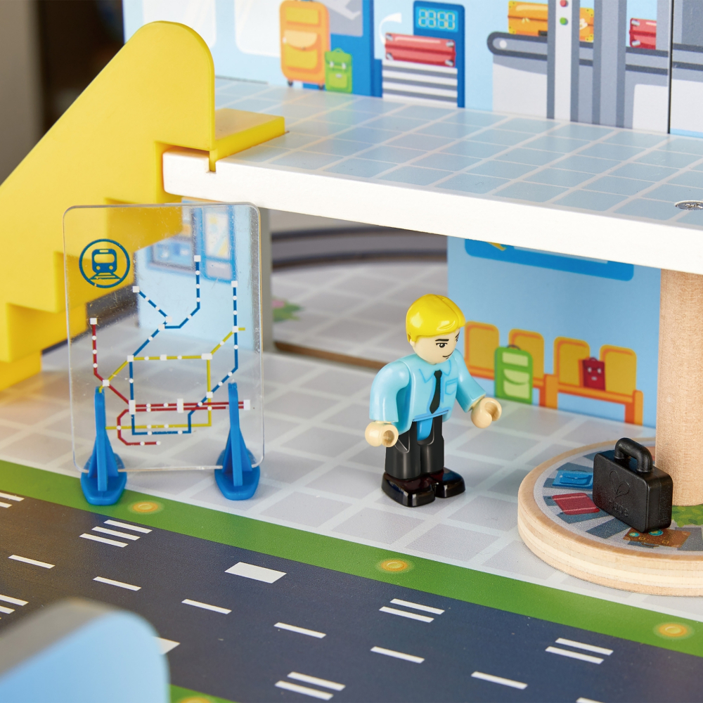 Jucarie din lemn - Tren Mega City (55 piese), copii varsta 3 ani+,6 ani+,8 ani+ [6]