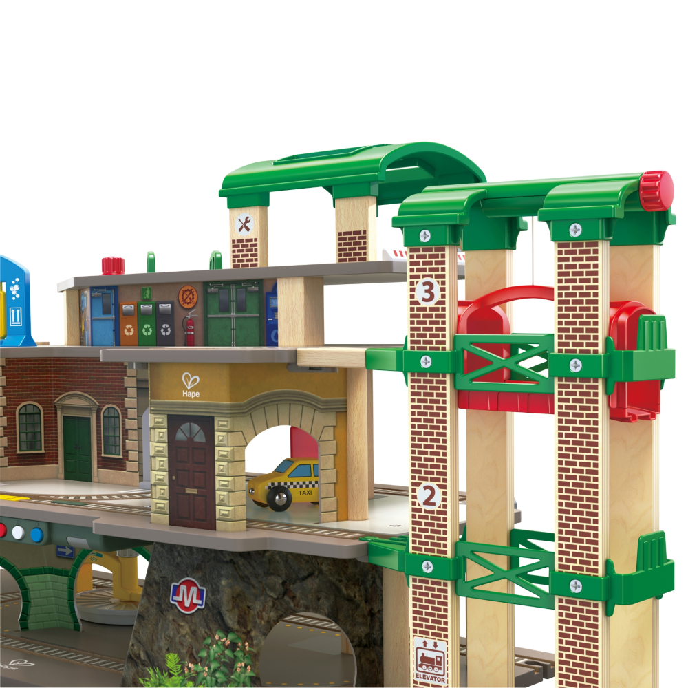 Jucarie din lemn - Tren pe 3 nivele (58 piese), copii varsta 3 ani+,6 ani+,8 ani+ [11]