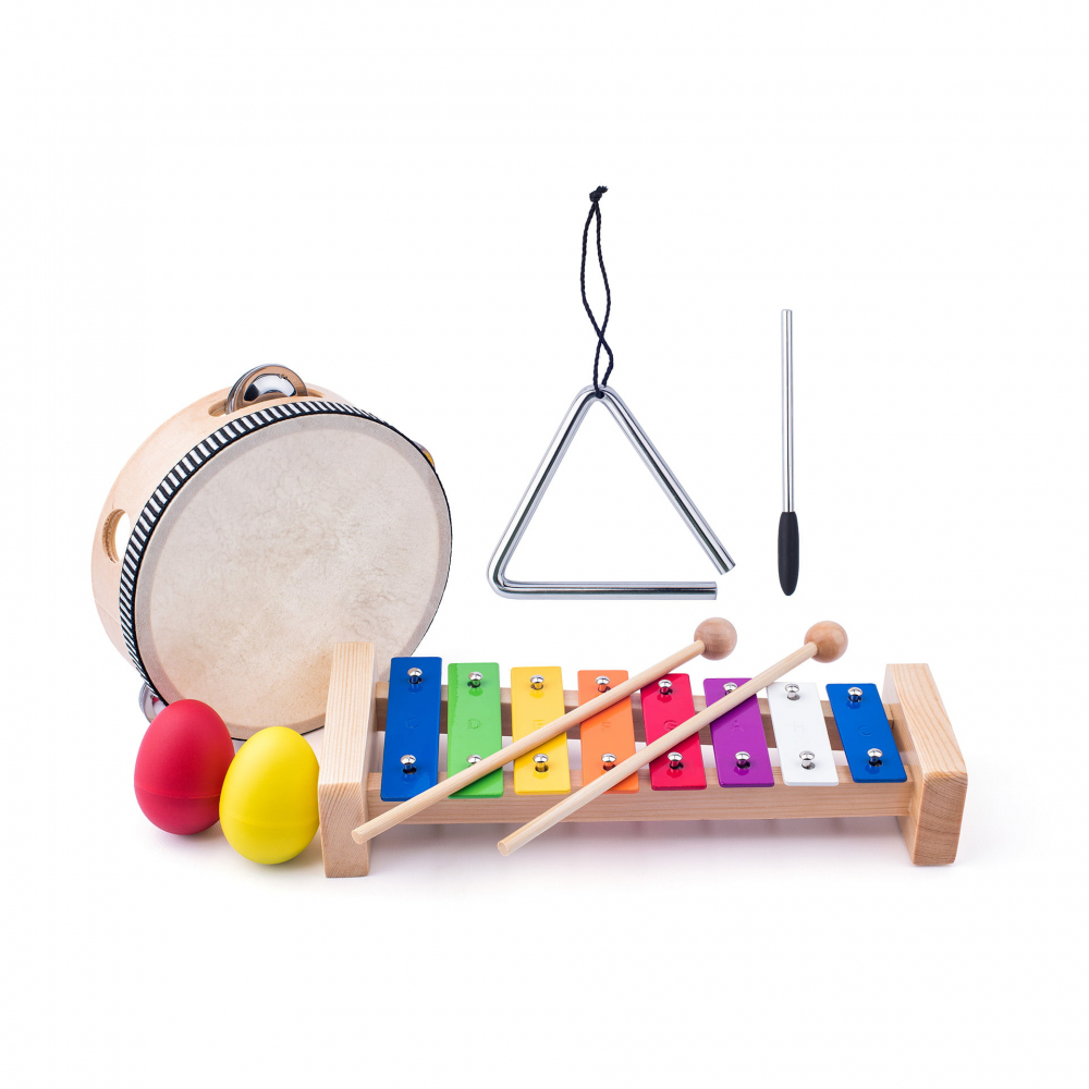 Jucarie din lemn - Triunghi, xilofon, tamburina, 2 maracas [1]