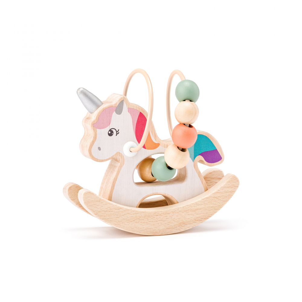 Jucarie din lemn - Unicorn cu margele [1]