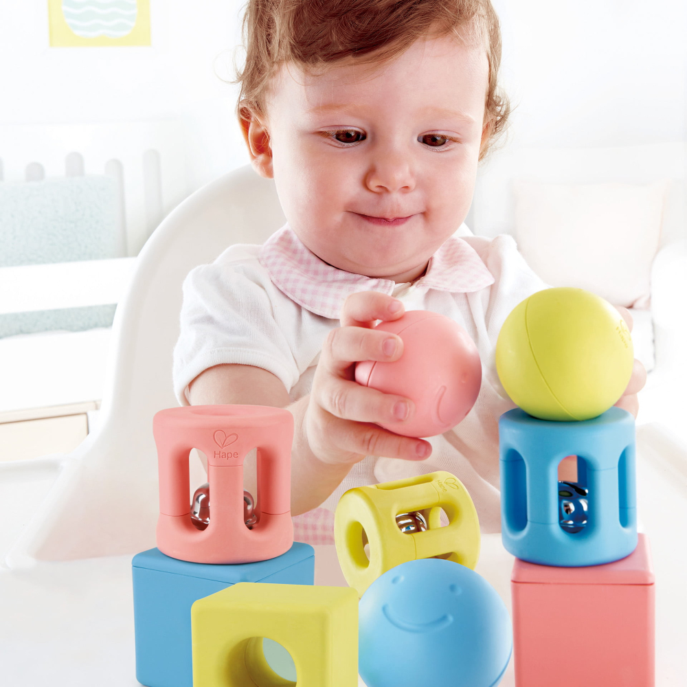 Jucarie din orez - Zdranganitoare trio cu forme geometrice, copii varsta 0 luni+ [4]