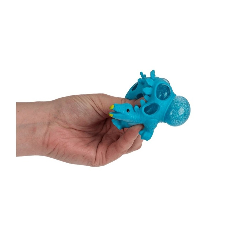 Jucarie dinozaur Squishy Out of the blue 12/0885, cu sclipici, 3 culori, 9cm [7]