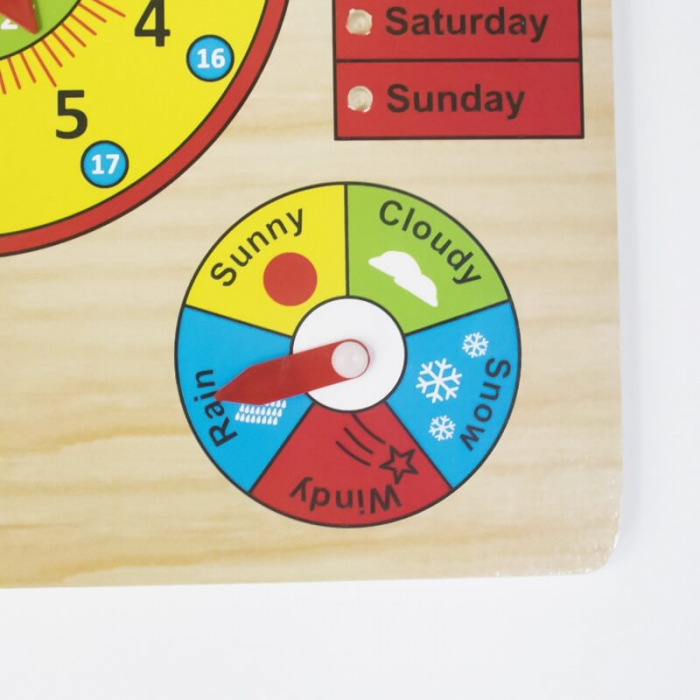 Jucarie educativa si interactiva din lemn calendar, ceas. [5]