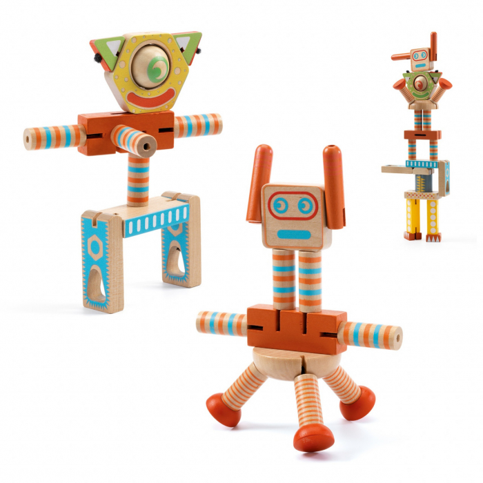 Ze Elastorobot, Set de construit roboti din lemn,  Djeco [2]