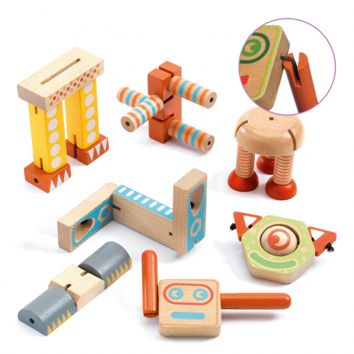 Ze Elastorobot, Set de construit roboti din lemn,  Djeco [3]
