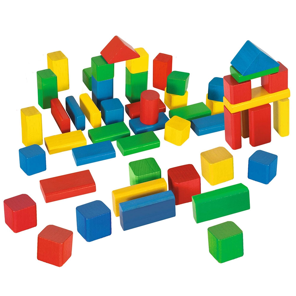 Jucarie Eichhorn Cuburi in galetusa Coloured Wooden Blocks 50 piese [2]