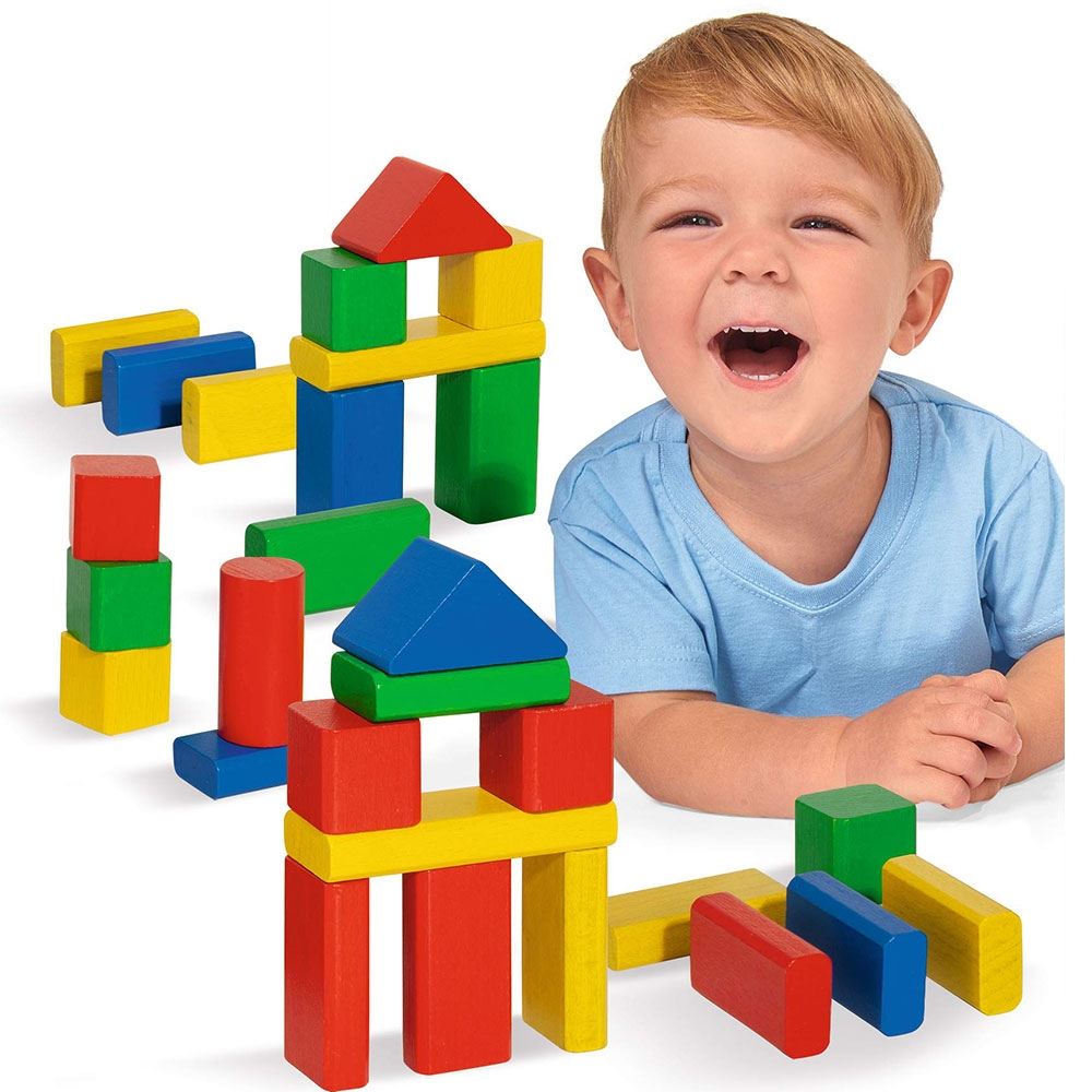 Jucarie Eichhorn Cuburi in galetusa Coloured Wooden Blocks 50 piese [3]