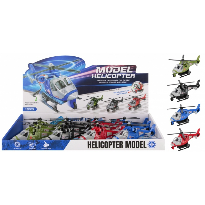 Jucarie elicopter 13cm MegaCreative 570958, 42x7x27cm, div culori, pvc, 12buc/display, +3ani [4]