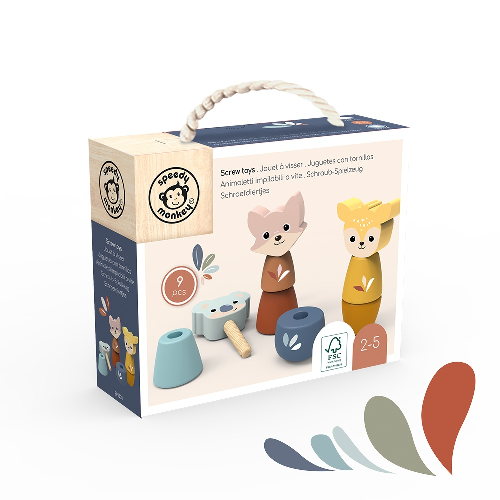 Jucarie interactiva animale cu surub, Speedy Monkey pentru Baiat, Fata varsta 1 - 3, 3 - 6 [2]