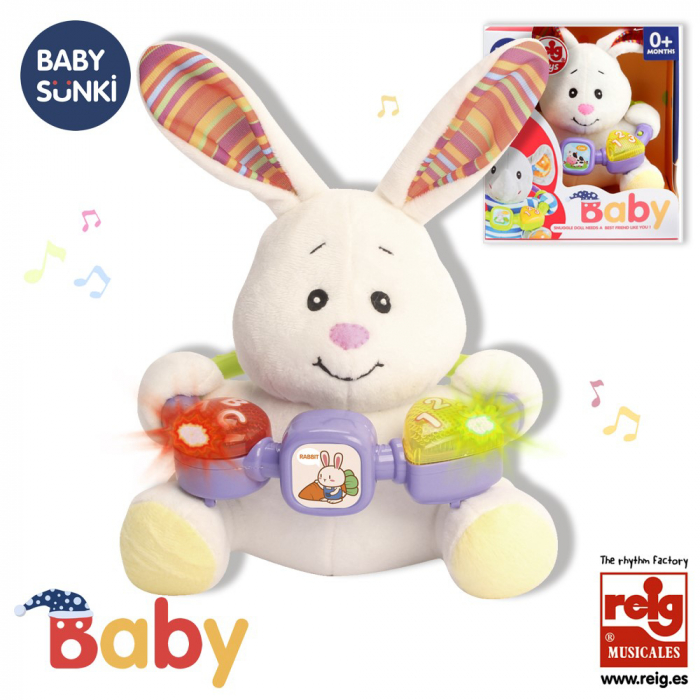 Jucarie interactiva bebe cu activitati si lumini 20 cm - Iepuras [1]