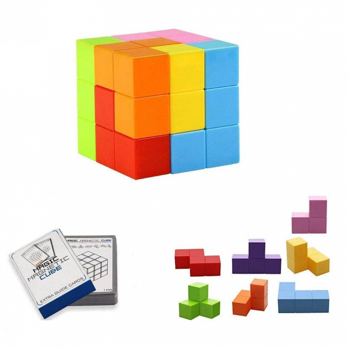 Joc logica cub magnetic Magic Magnetic Cube 3D pentru copii. [7]