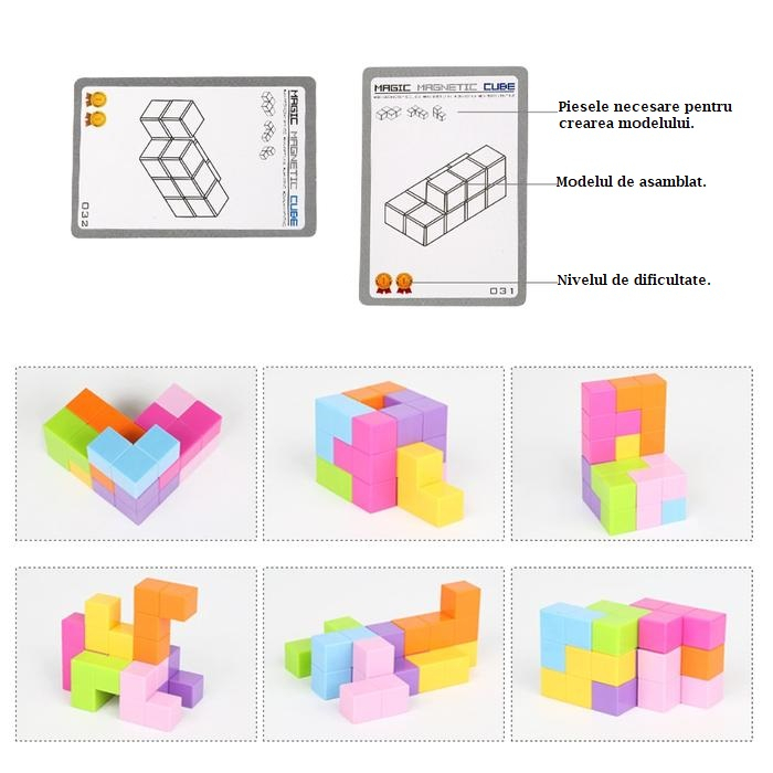 Joc logica cub magnetic Magic Magnetic Cube 3D pentru copii. [5]