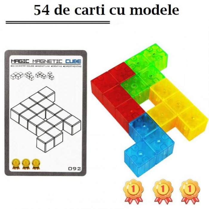 Joc logica cub magnetic Magic Magnetic Cube 3D pentru copii. [6]