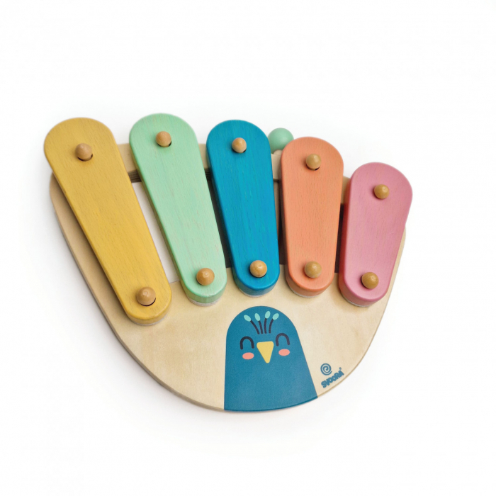 Xilofon din Lemn, Model Paun, Jucarie Montessori, Svoora, varsta 3 - 6 ani, Baiat, Fata [2]