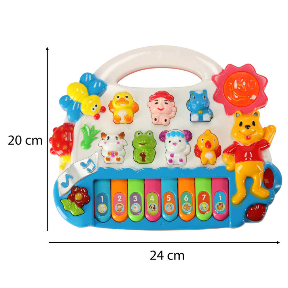 Pian interactiv copii Happy Animals cu lumini si sunete, 18 luni+ [7]