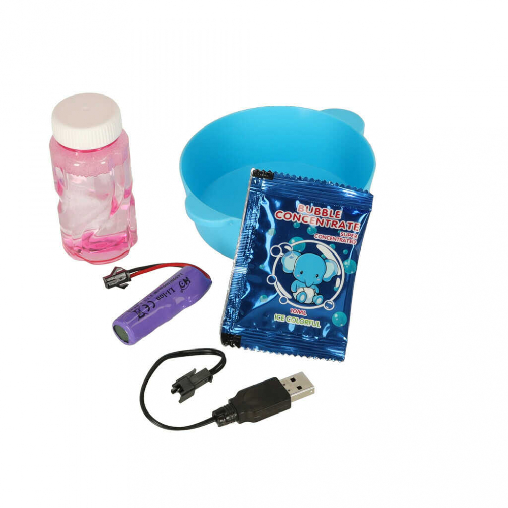 Pistol Baloane Sapun, Jucari, 48 orificii, cu lumini si baterie USB, Albastru [7]
